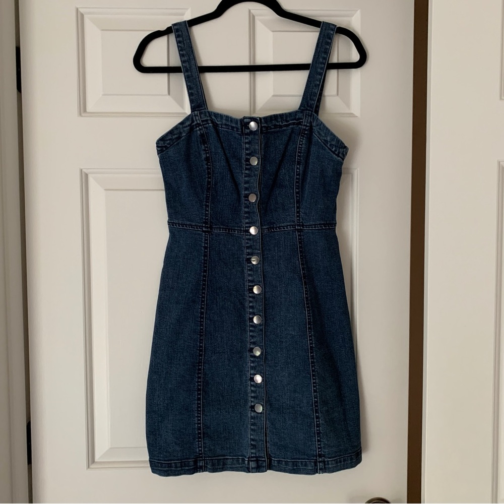Denim button down dress